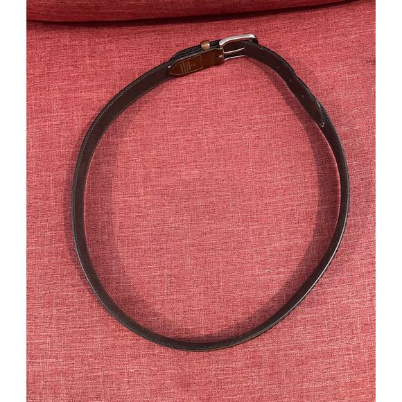 DONALD J TRUMP SIGNATURE COLLECTION BROWN BRAIDED SILVER BUCKLE LEATHER BELT 38 - Picture 3 of 12